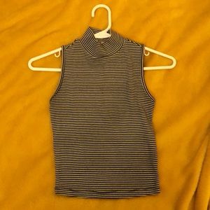 Striped turtleneck tank